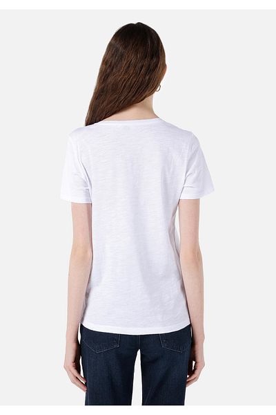 Colin's Regular Fit V-Neck Plain Women's White Short Sleeve T-Shirt