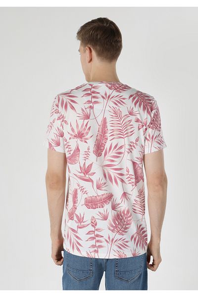 Colin's White Crew Neck Printed Men's Short Sleeve T-Shirt - Regular Fit