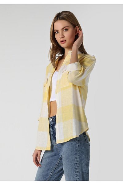 Colin's Yellow Regular Fit Long Sleeve Women's Shirt - Pocketed Cl 1061877