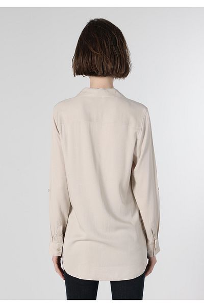 Colin's Beige Women's Long Sleeve Shirt with Regular Fit Pockets Cl 1053348