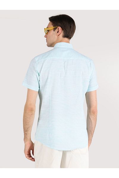 Colin's Green Slim Fit Men's Short Sleeve Shirt