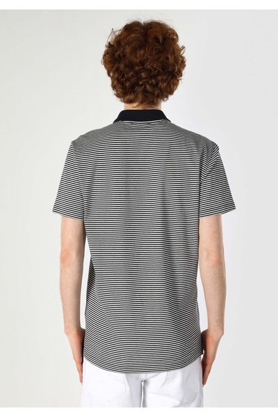 Colin's Регулярний крій, поло-комір, смугастий, чоловічий, темно-синій, короткий рукав, футболка