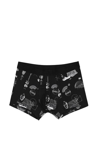 Colin's Modern Fit Printed Men's Black Boxers
