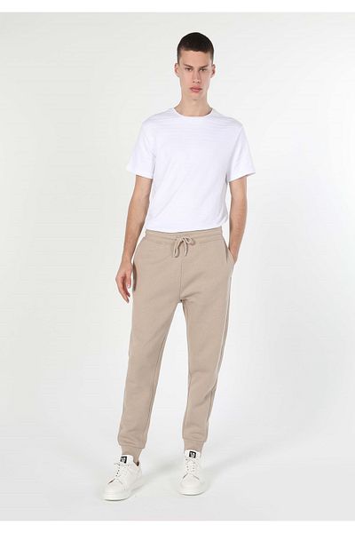 Colin's Beige Slim Fit Slim Fit Mid-Waist Men's Sweatpants