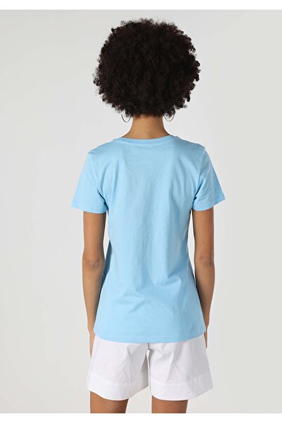 Colin's Regular Fit Yuvarlak Yaka Kadın Mavi Kısa Kol Tişört