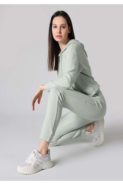 Colin's Regular Fit Mid Waist Plain Women's Green Sweatpants