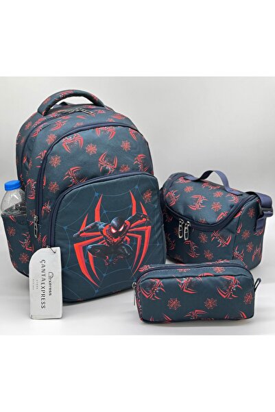 Bevitton حقيبة مدرسية أولى للأولاد باللون الأسود مكونة من 3 قطع بنمط شخصية