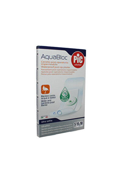 Pic Solution Aquabloc Sterile Film Pad Wound Cover 15cmx10cm 5-Piece Waterproof