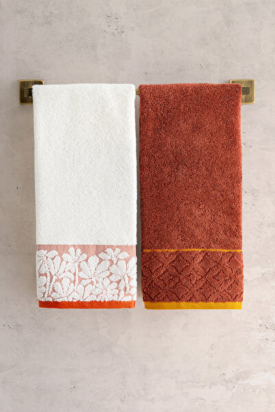 TICOTTO طقم فوط أريا 50×90 سم قطن 100% - قطعتين، امتصاص عالي، ناعم للغاية، مع علاقة