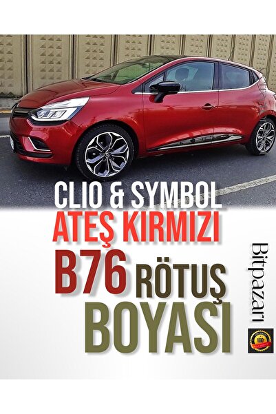 izmir bit pazarı Renault Clio 2011 - B76 Alev Kırmızı - Profesyonel Rötuş Boy...