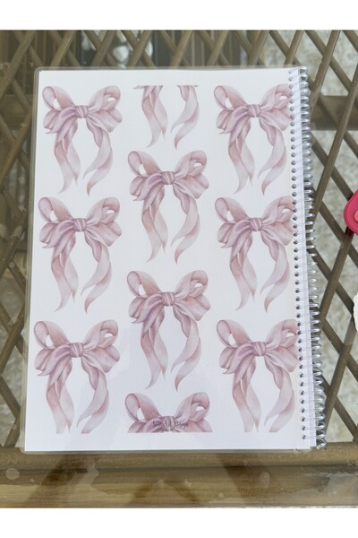 ŞAN ART DESİGN 52 Weeks Planner Pink Ribbon Theme Spiral Notebook