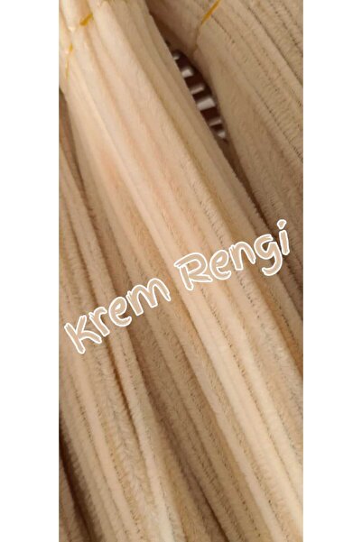 hobidaşım Şönil Krem rengi 30 cm 20 li 1 Paket Krem Renkli Tüylü Tel Peluş Te...