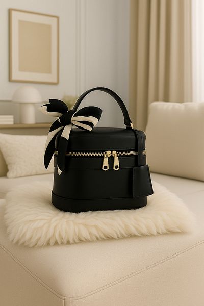 NOTHING Women's Black Rectangular Cross Strap Hand and Shoulder Bag Melina