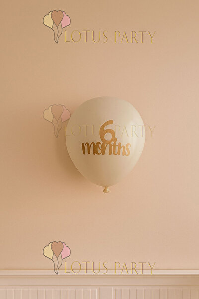 LOTUS PARTY Krem Renk 6 months Balon - Krem Renk Yarım Yaş Balon 3 Adet 6 Mon...