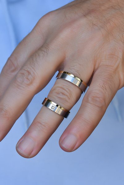 Kaya The Third Love Me Brand 6mm Never Tarnish Gold White 2 Colors 1.Quality Steel Wedding Band Ring Lm-020G