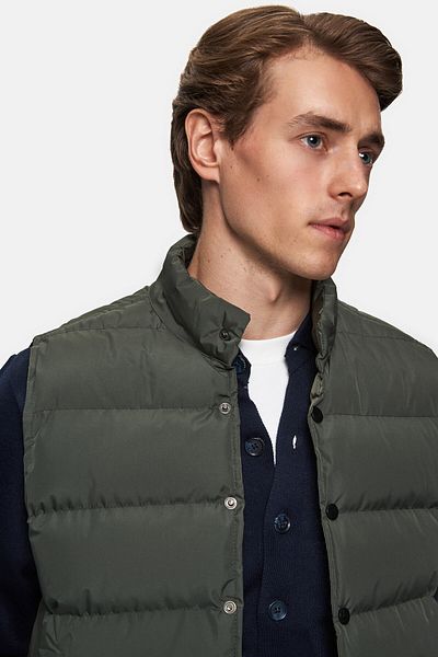 Twn Slim Fit Khaki Plain Vest Coat