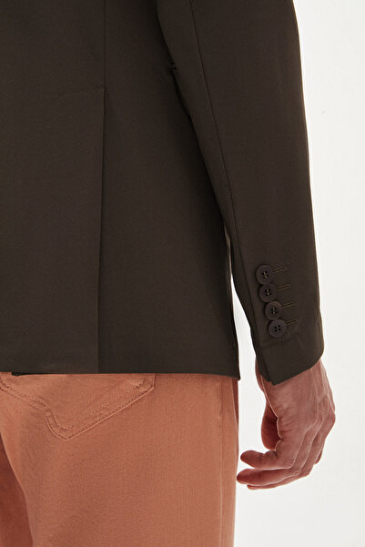 D'S Damat Jachetă din material textil cu dungi Ds Damat slim fit kaki