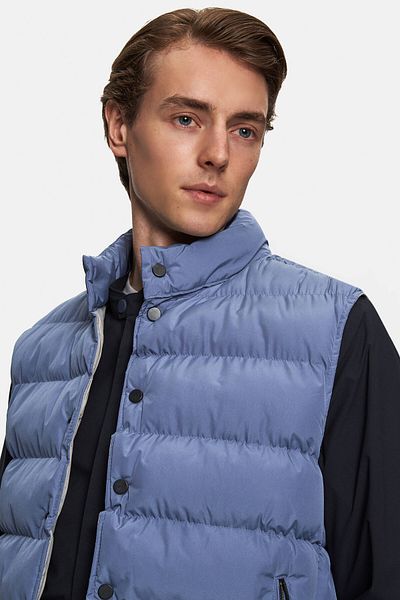 Twn Slim Fit Blue Plain Vest Coat