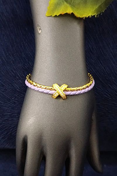 Angels And Wings Purple Rope Rope Dorika Sparkling Steel Zircon Stone Bracelet
