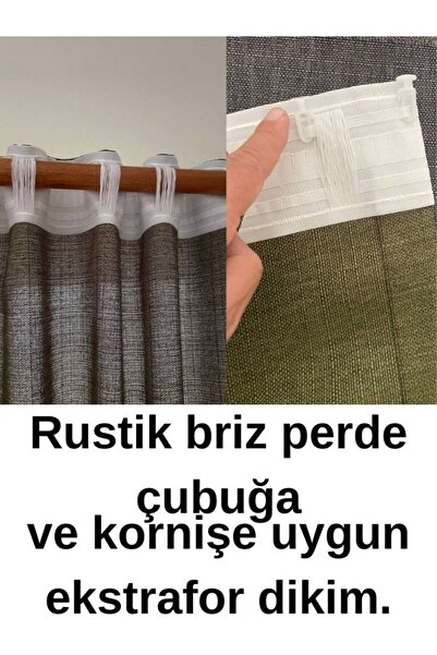 MebelPort Curtain Linen Foundation Rustic and Suitable for Cornice Straight Installation Single Wing