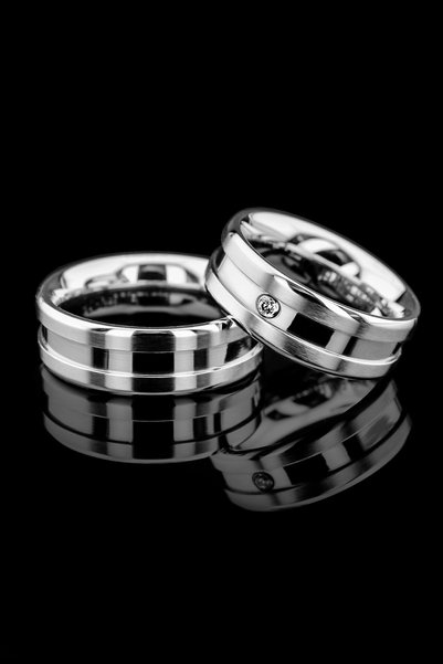 Kaya The Third Love Me Brand 8mm Never Tarnish 1St Quality White Color Steel Wedding Ring Lm-017W