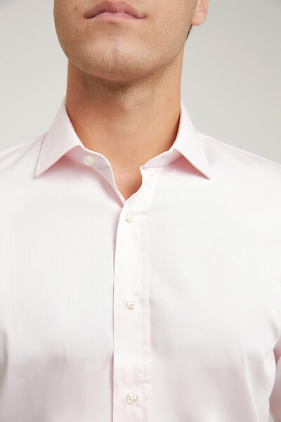 D'S Damat Ds Damat Slim Fit Pembe Düz Nano Care Gömlek