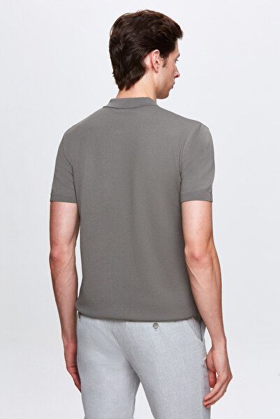 D'S Damat Ds Damat Slim Fit Khaki Plain Knit Summer Rayon Knitwear T-Shirt