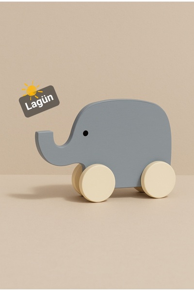 tinyminywoods wooden elephant with wheels toy handmade natural cute fun decor toys