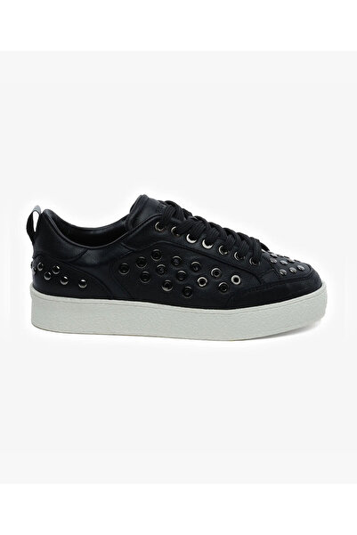 Greyder Kadın Siyah Hakiki Deri Sneaker Ayakkabı 5Y2UA34442