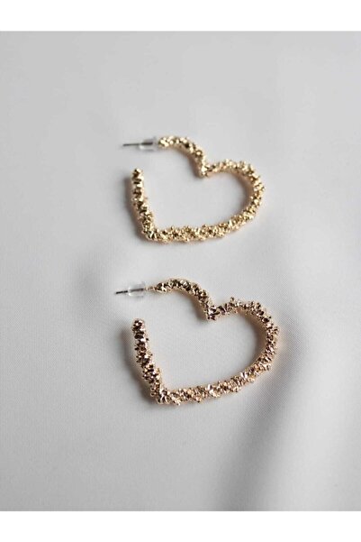 Zeyn Takı Büyük Kalpli Altın Sarısı Kadın Küpe