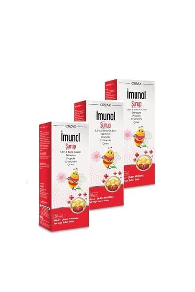 İmunol Orzax Imunol Şurup 150 ml  3 Lü Paket SKT:  04/2022