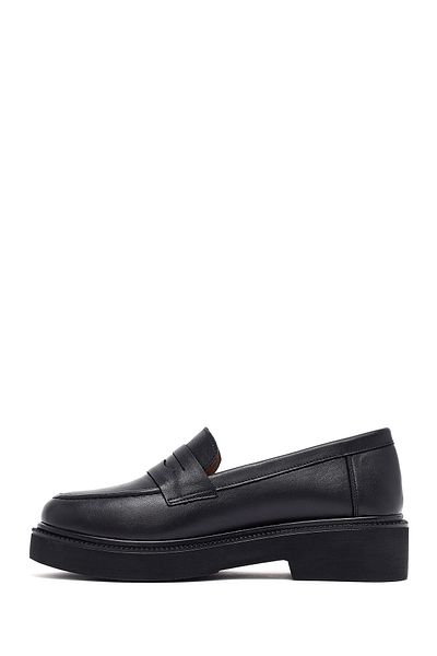 Derimod Women's Black Leather Masculine Loafer 25Afd130318