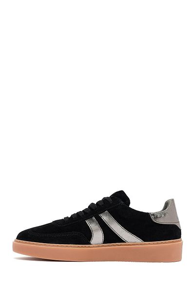 Derimod Women's Black Lace-Up Suede Leather Sneaker 25Afd370910