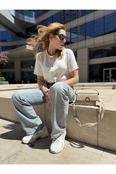 SİNİSA BAG Women's Gold Buckle Accessory Detailed Leather Hand and Shoulder Bag