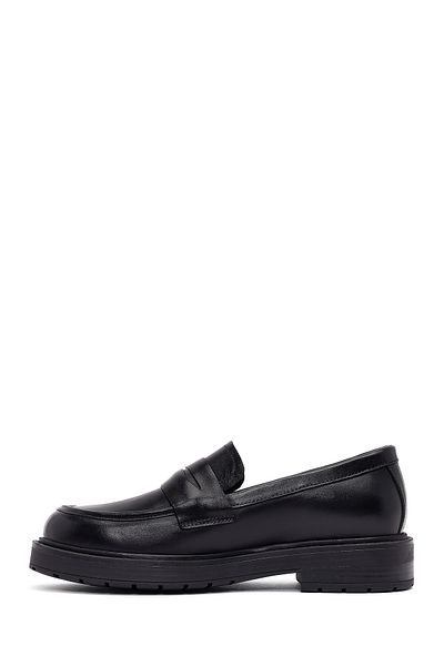 Derimod Women's Black Thick Soled Leather Masculine Loafer 25Afd184718