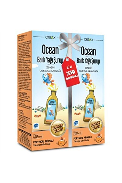 Ocean Portakallı Balık Yağı Şurubu 2'li Kofre 2x150 Ml