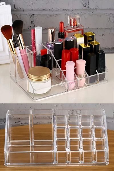 Bayev Glip Multi-Purpose 16 Compartment Makeup Organizer - Cosmetic Brush Makeup Material Organizer Organizer