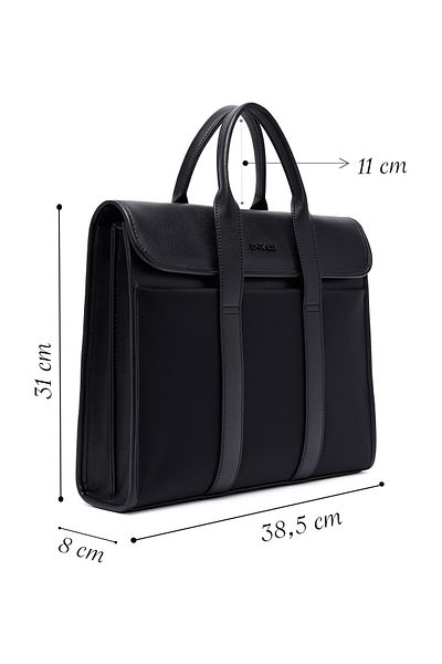 Derimod D-Pack Men's Black Fabric Briefcase 25Sbd302514
