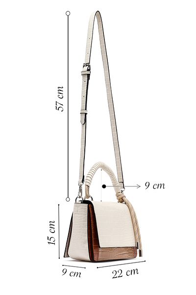 Derimod Women's Beige Long Strap Crocodile Patterned Crossbody Bag 25Abd2706E3