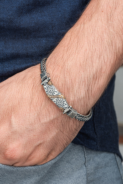 ALYANSEVİM Yeni Tasarım Elişi 925 Ayar Gümüş Erkek Bileklik