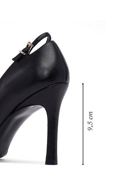 Derimod Women's Black Thin Heeled Leather Stiletto 25Afd162418