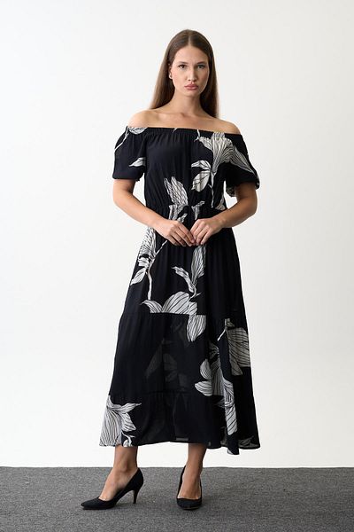 ALEXANDERGARDI Off-The-Shoulder Patterned Maxi Dress