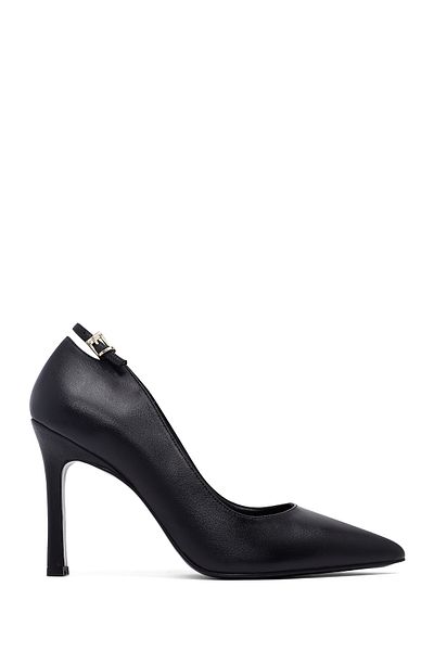 Derimod Women's Black Thin Heeled Leather Stiletto 25Afd162418