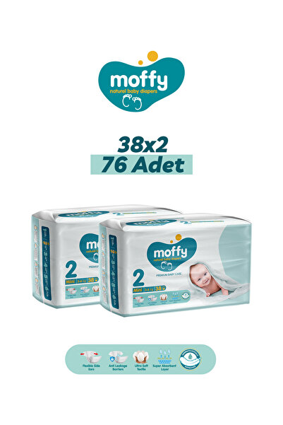 Moffy Twin Mini 2 Beden Bebek Bezi (38 x 2) 76 Adet