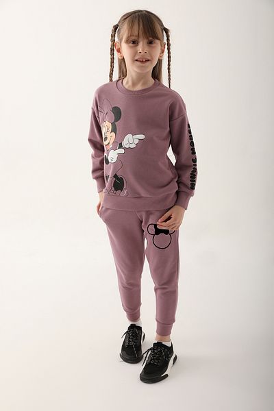 Minnie Mouse D4811-3 Children's Dark Lilac Tracksuit Set
