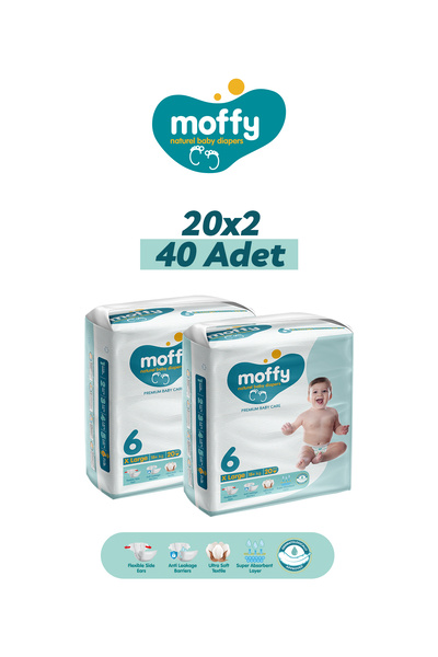 Moffy Twin Extra Large 6 Beden Bebek Bezi (20 x 2) 40 Adet