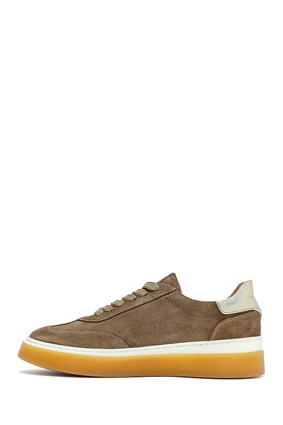 Derimod Women's Beige Lace-Up Suede Leather Sneaker 25Afd511210