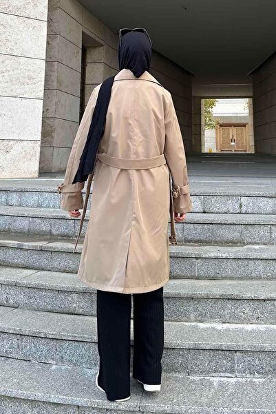 lamelif Κλασικό Belted Trench βιζόν