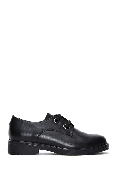 Derimod Women's Black Lace-Up Leather Oxford Shoes 25Afd410318