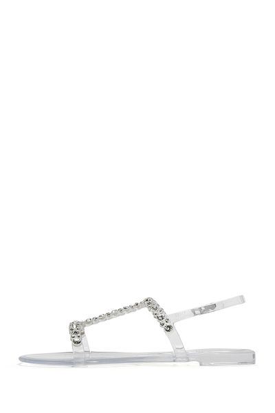 Derimod Women's Transparent Jelly Back Buckle Stone Sandals 25Sfe4927Pv